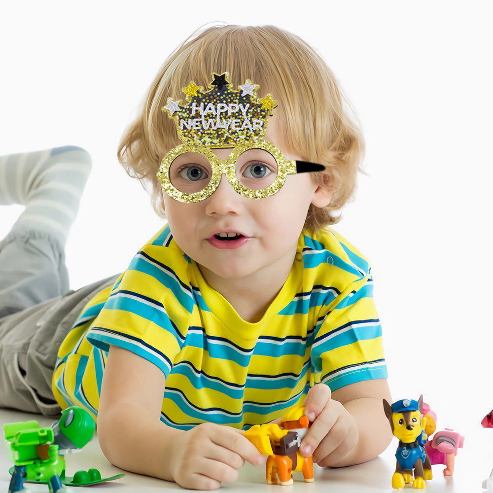 Funny New Year Party Glasses Photo Props - Holiday & Celebration Accessories