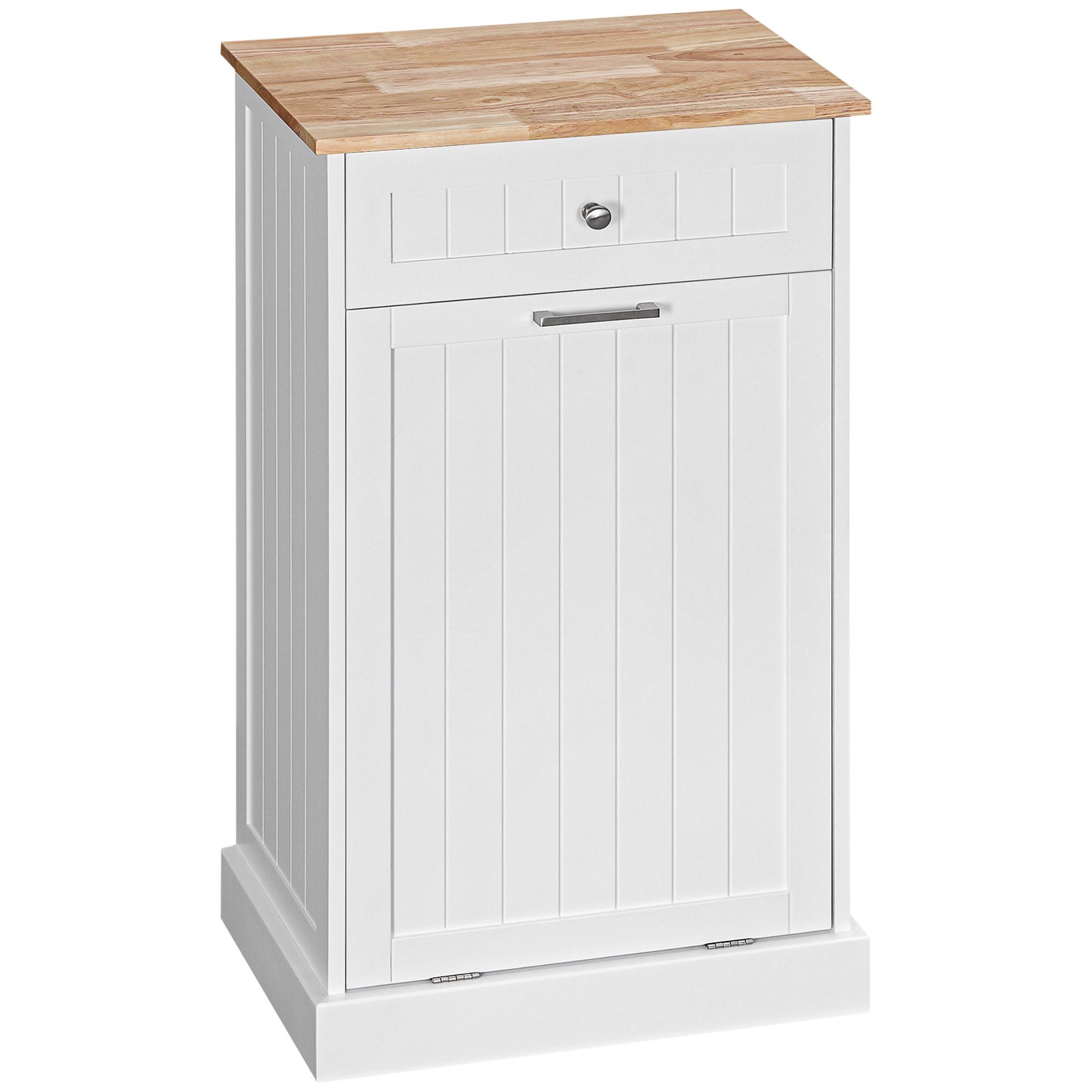 10 Gallon Tilt-Out Trash Cabinet with Storage Drawer - White