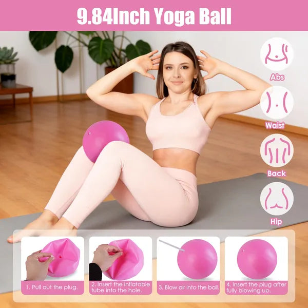 14-Piece Pilates Essentials Kit with Resistance Bands & Yoga Ball