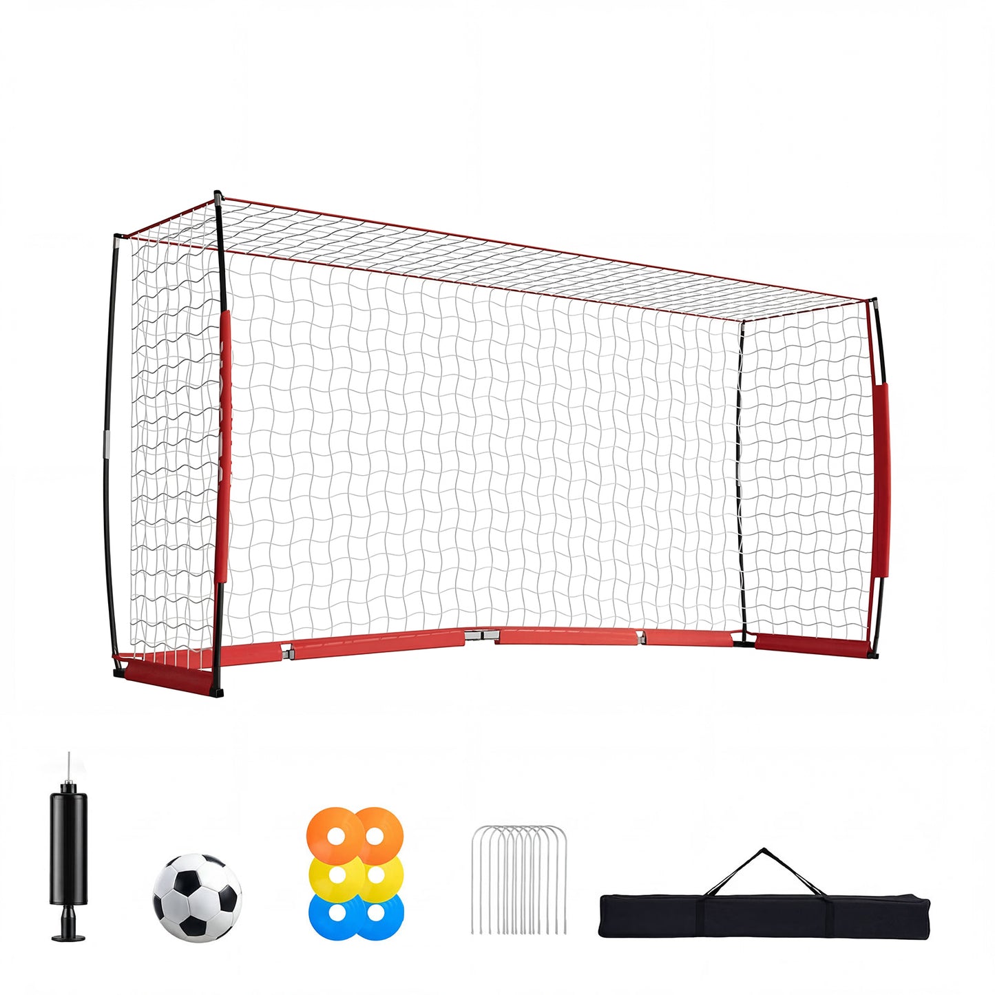 12x6 FT Soccer Goal Net with Metal Base Portable Collapsible Backyard Training
