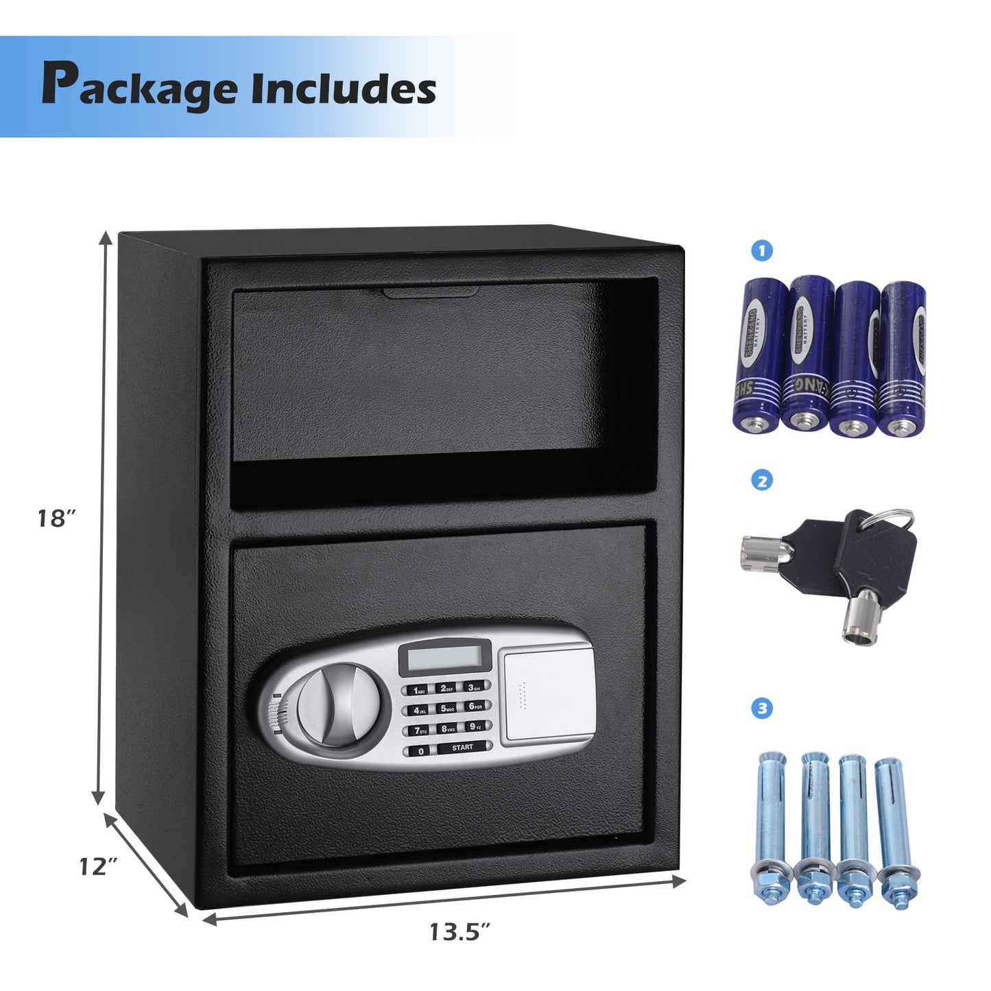 Digital Deposit Safe Box - Front Load Security Safe