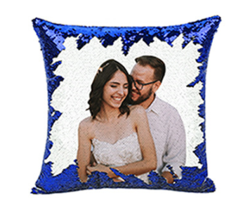 Sequin Custom Gift Pillow - Soft Velvet Cover with Color Options, 40x40cm