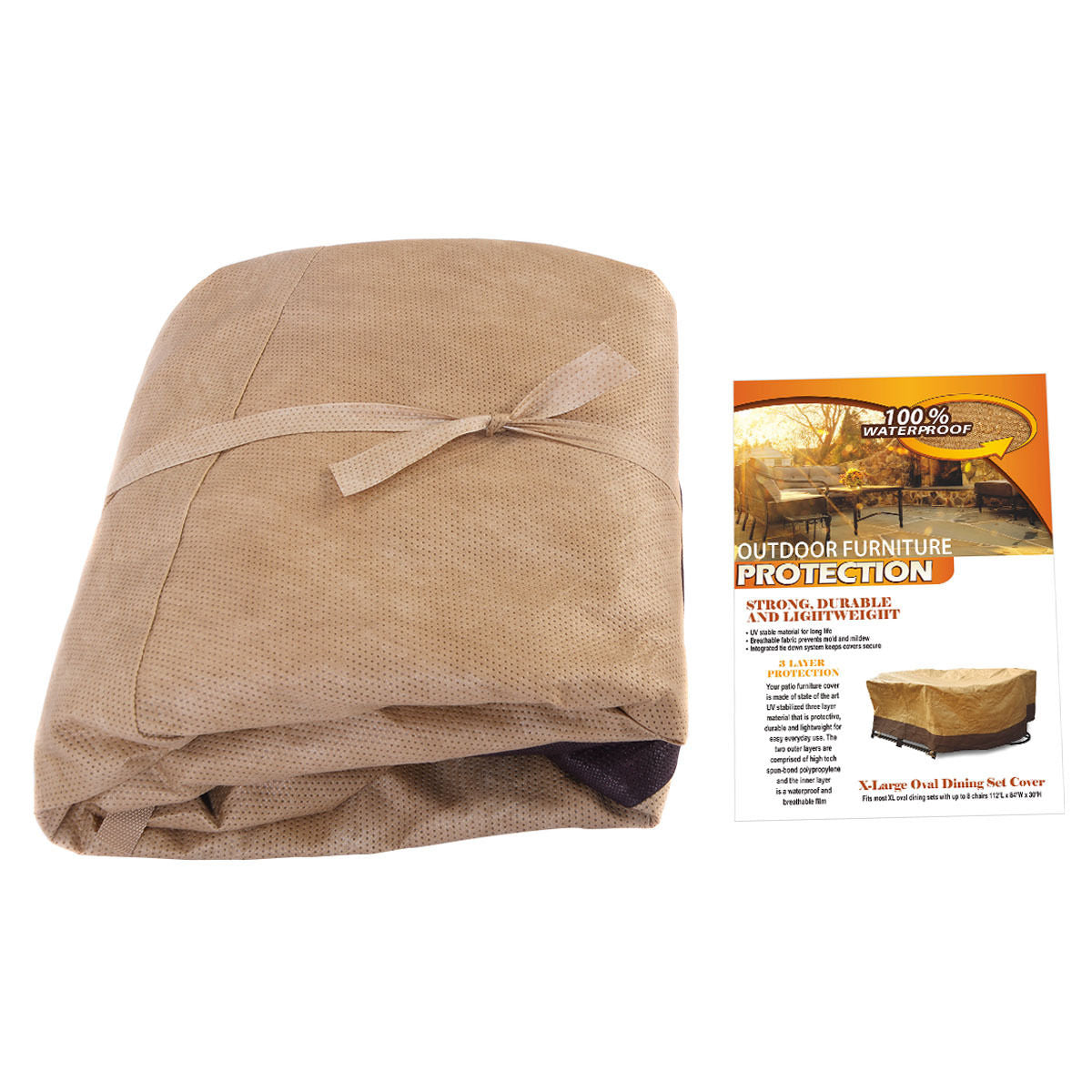 72 Inch Waterproof Outdoor Table Cover for Oval/Rect Tables