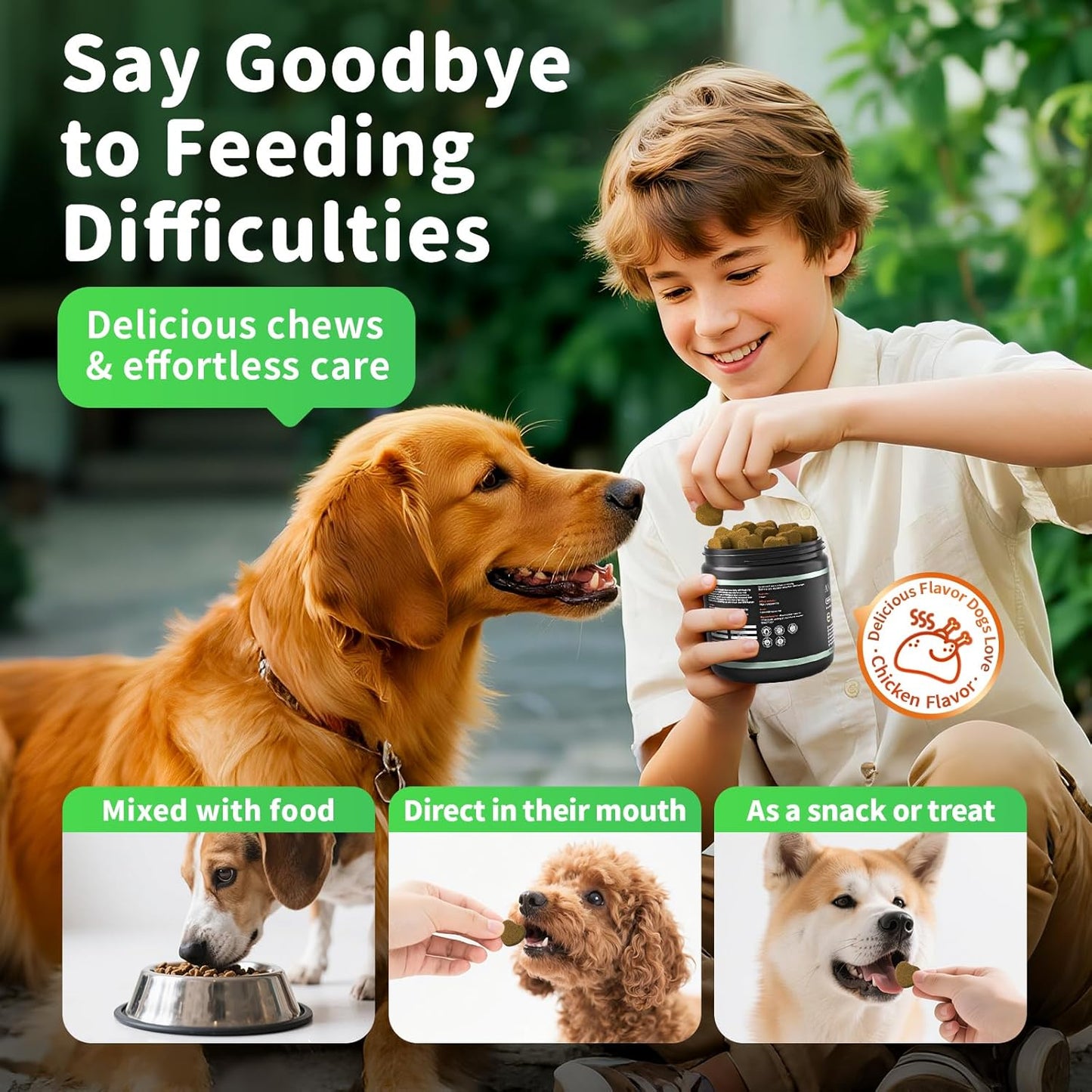 Dog Digestive Enzymes & Probiotics Soft Chews - Gut Health, Pumpkin Fiber, Chicken Flavor, 90 Count
