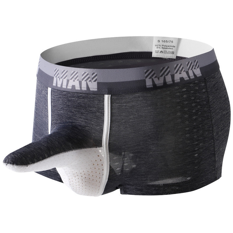 Men's Breathable Ice Silk Briefs - Sexy Middle Waist Underwear for Men