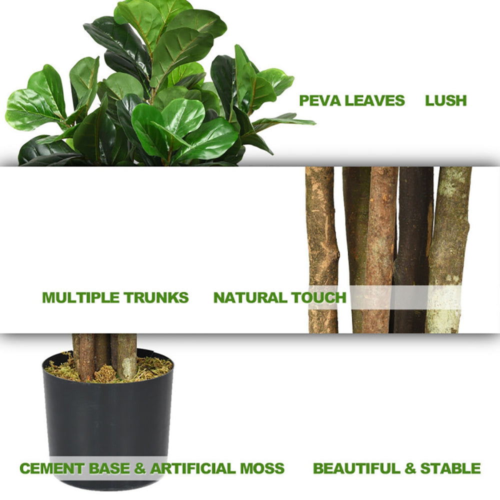 6-Foot Artificial Fiddle Leaf Fig Tree - Green