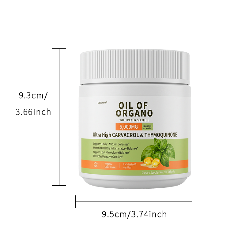 Oregano Oil & Black Seed Oil Softgels - 6000mg Equivalent - 300 Capsules