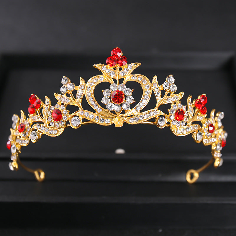 Baroque Pearl Rhinestone Crown Hair Accessory