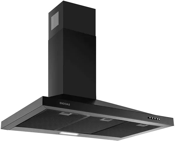 36-Inch Black Wall Mount Range Hood Stainless Steel Kitchen Vent Hood