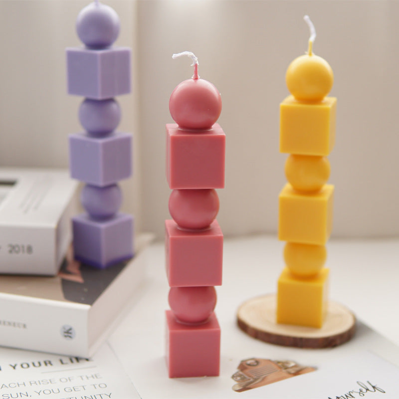 Geometric Cylinder Candle Mold - Transparent Plastic for Candle Making