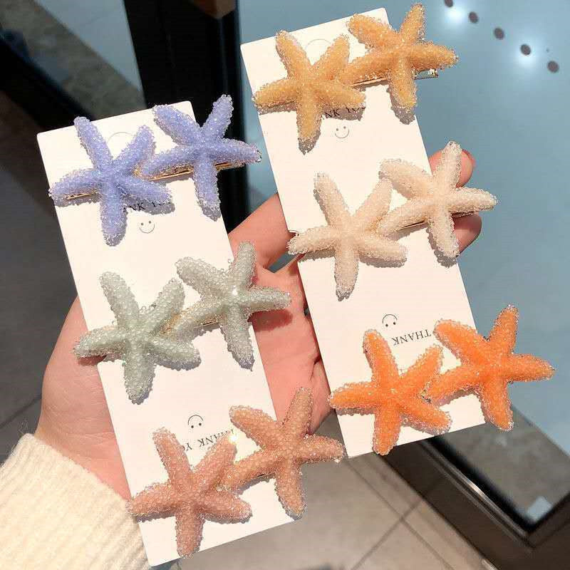 Crystal Starfish Hairpin - Korean Style Side Clip for Hair Accessories