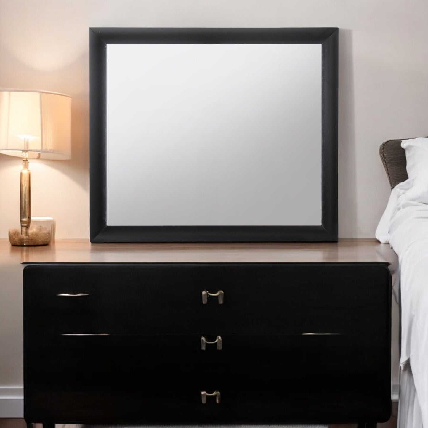 Ireland Black Finish Mirror - Elegant Minimalist Design