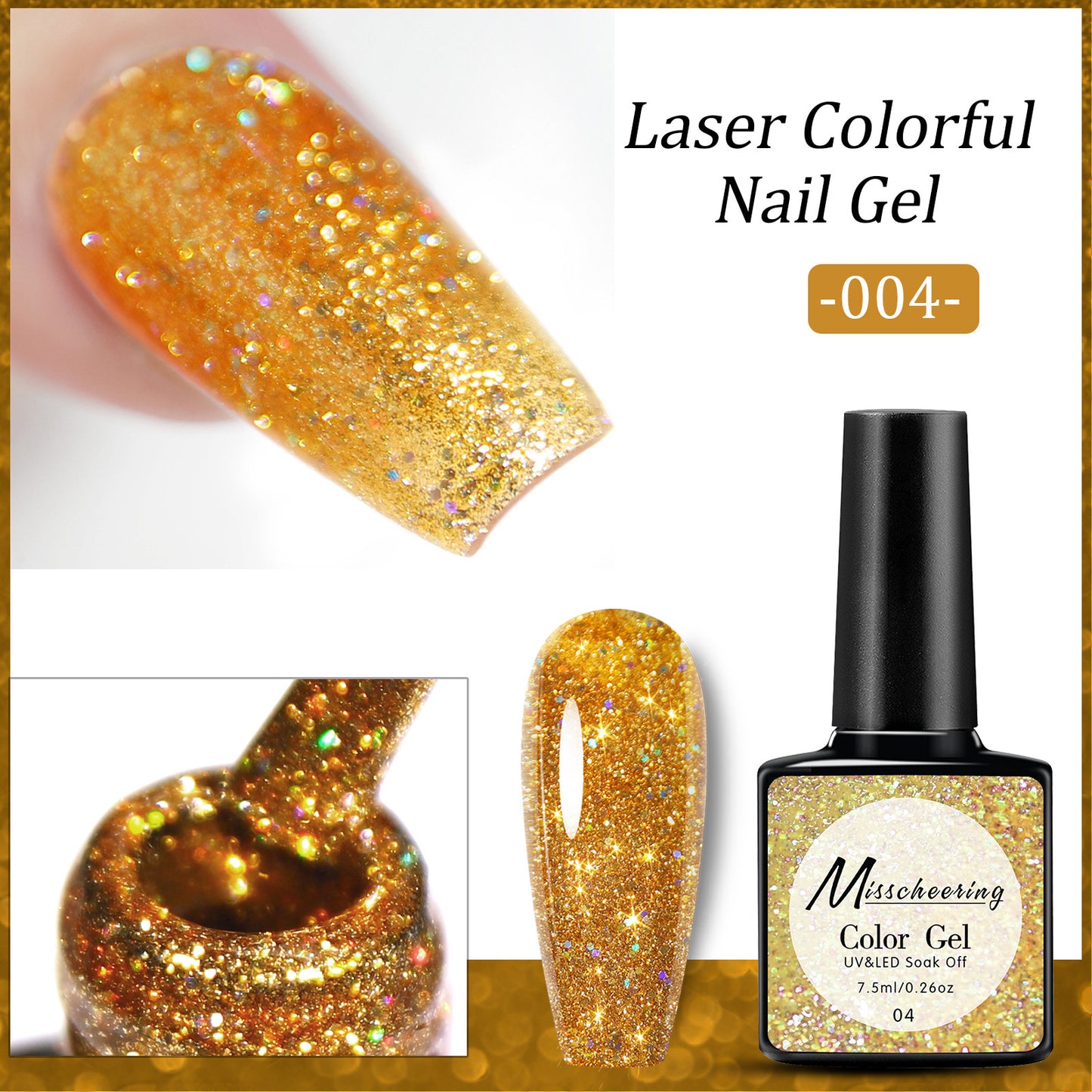 Diamond Sequins Glue for Nail Art - Gradient UV Polish & Glitter Embellishments