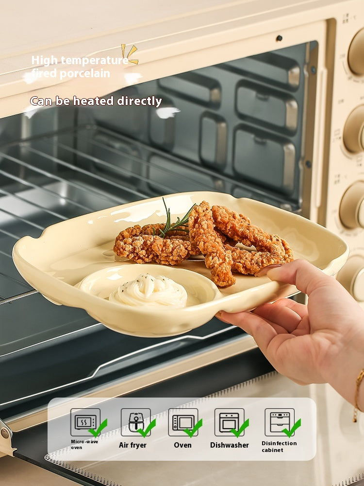 Ceramic Dumpling Plate Set - Square Food Serving Dishes for Kitchen & Dining