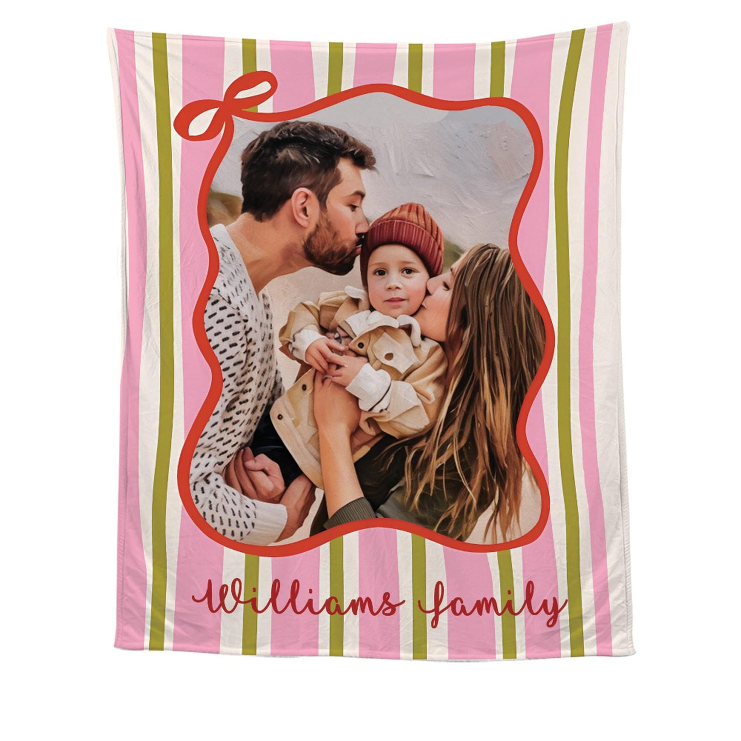 Personalized Flannel Blanket with Photos and Text - Customizable Sizes & Styles