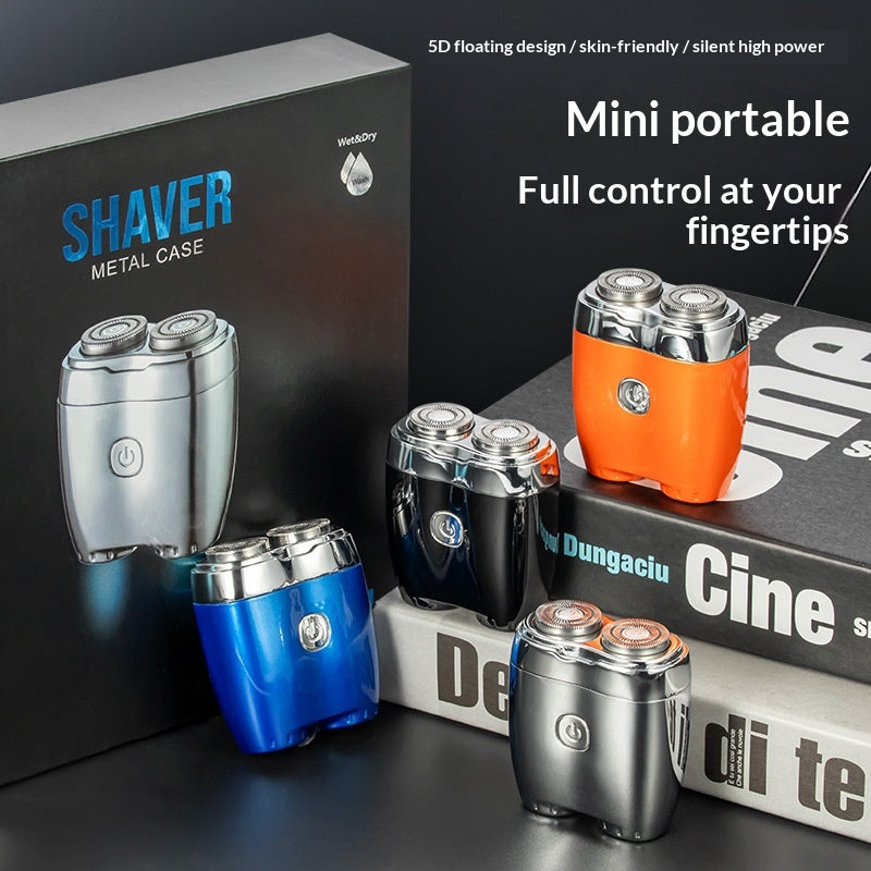 Portable Electric Shaver with Floating Double Head