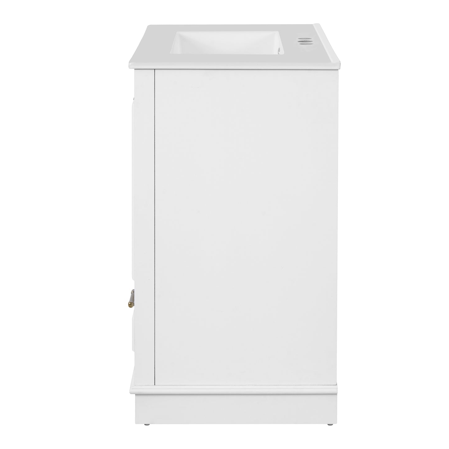 30" Bathroom Vanity with Ceramic Sink & Soft Close Doors - White