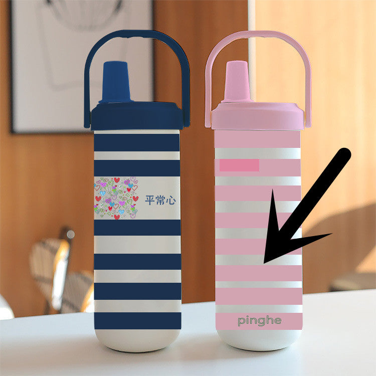 Large Capacity Stainless Steel Water Bottle with Handle - Insulated, Leakproof, 750ml