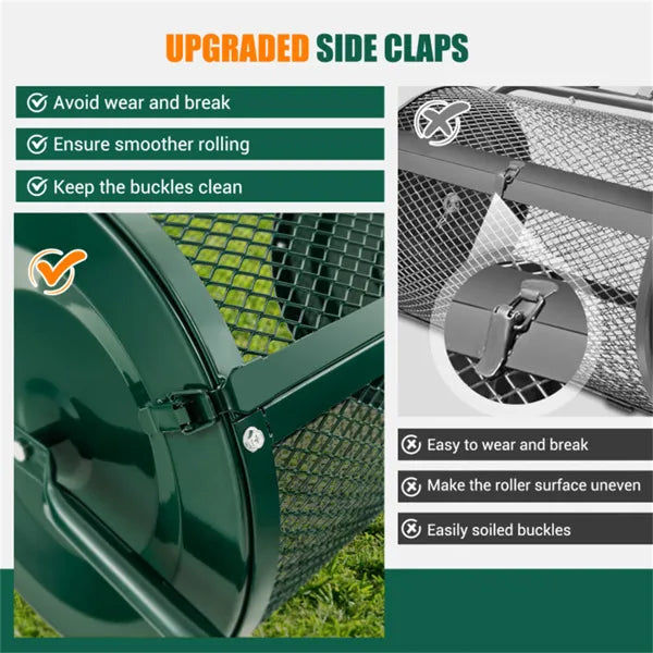 24-Inch Heavy-Duty Metal Mesh Compost Spreader - 2.7 Cu.ft