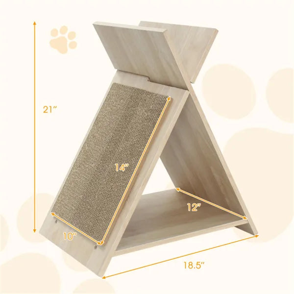 Multi-Functional Cat Scratcher Tunnel & Lounge - 18.5x12x21 Inches