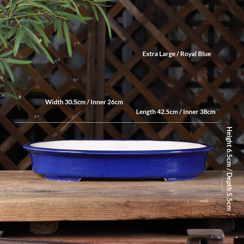 Portable Oval Yixing Clay Flower Pot for Home & Garden