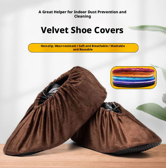 Flannelette Shoe Covers Glazed Blue - Waterproof Fabric Protectors, 1 Piece