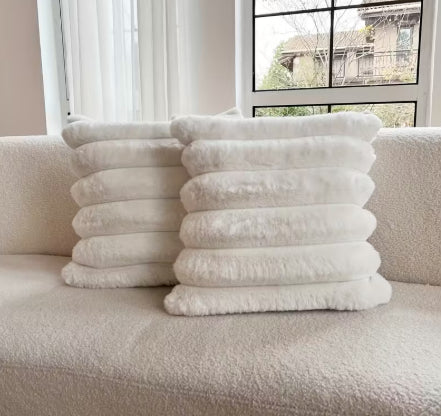 Large Plush Pillowcase Solid Color Cushion Cover Sofa Decor 45x45cm
