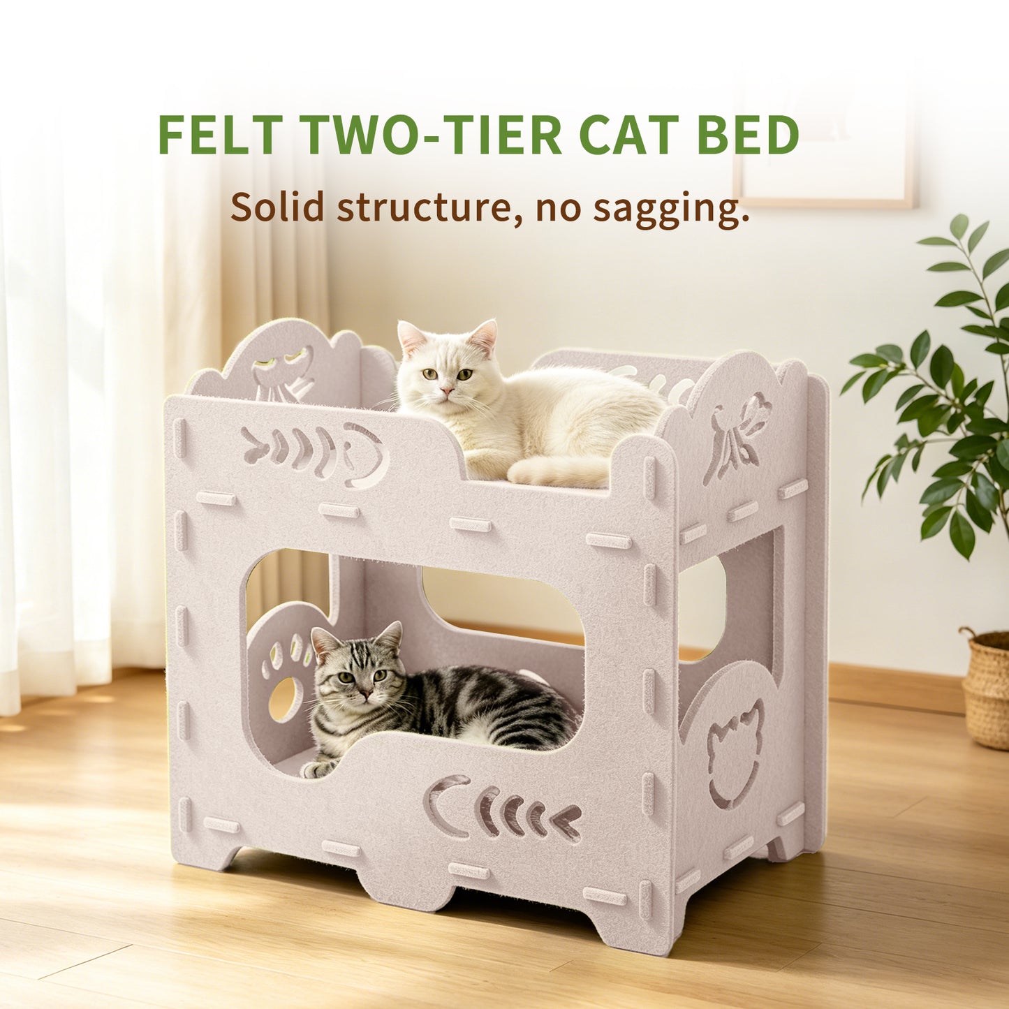 Double Cat Bed - Self Pickup Pet House for Cats & Pets