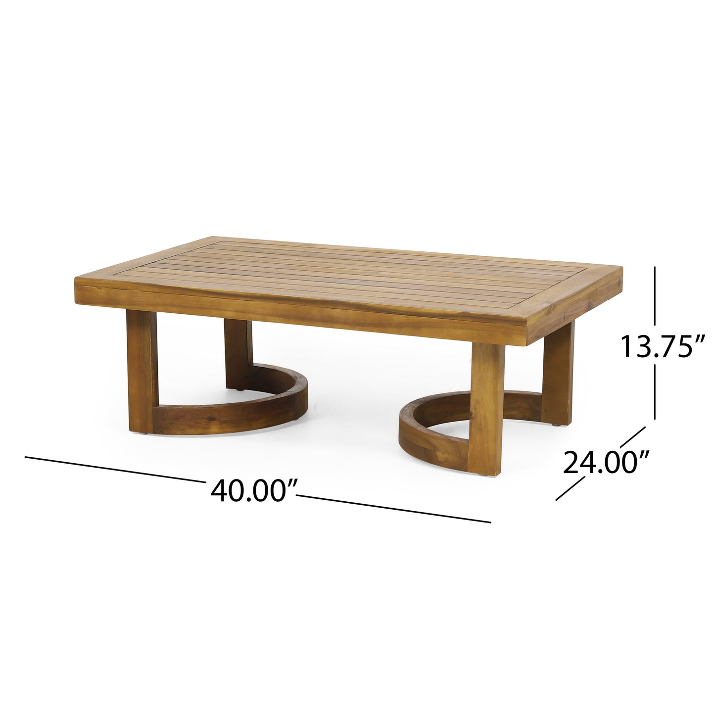 Outdoor Acacia Wood Loveseat And Coffee Table Set With Cushions,