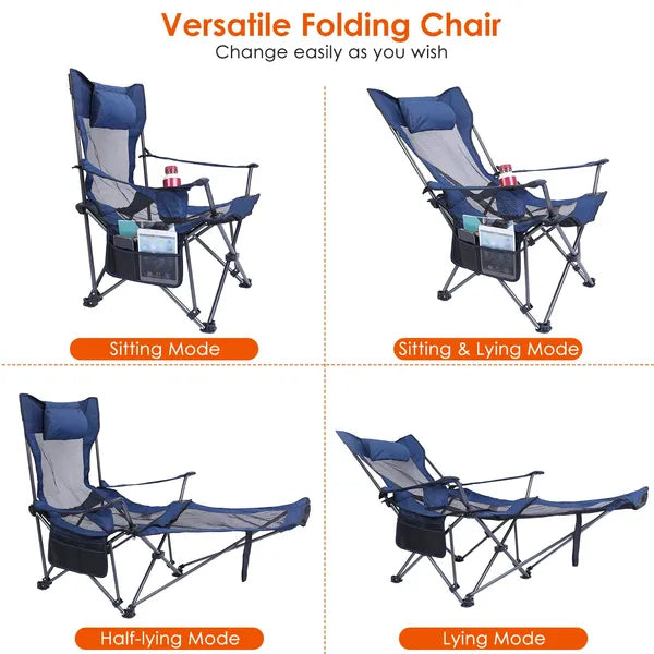 Foldable Camping Chair - Heavy Duty 330lbs Capacity with Cup Holder