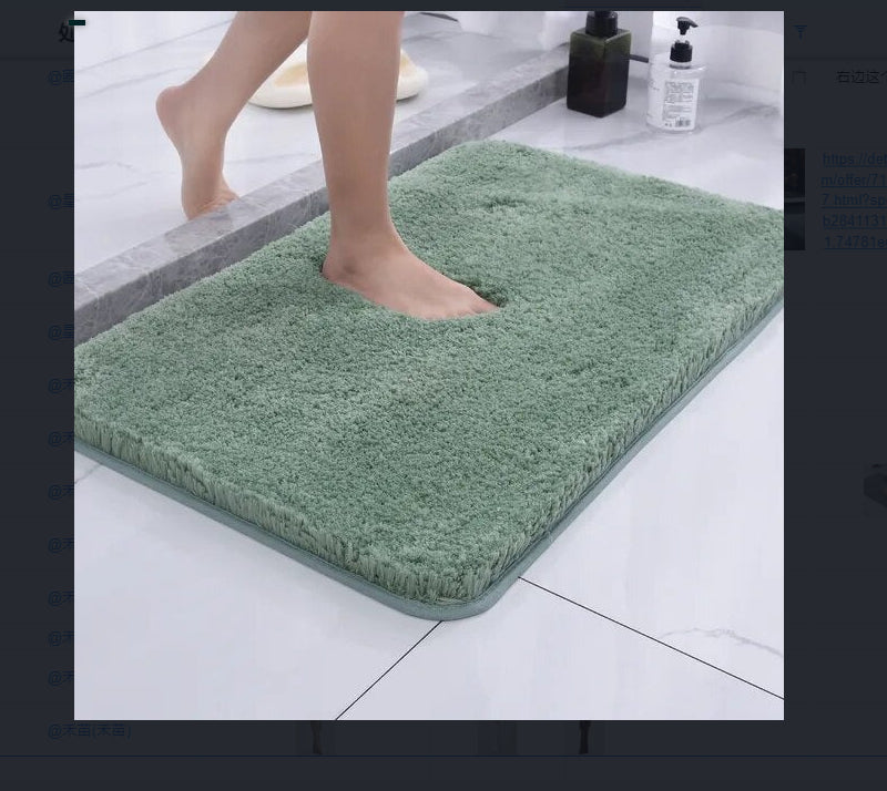 Long Wool Chenille Floor Mat Absorbent Non-Slip Bathroom and Bedroom Carpet