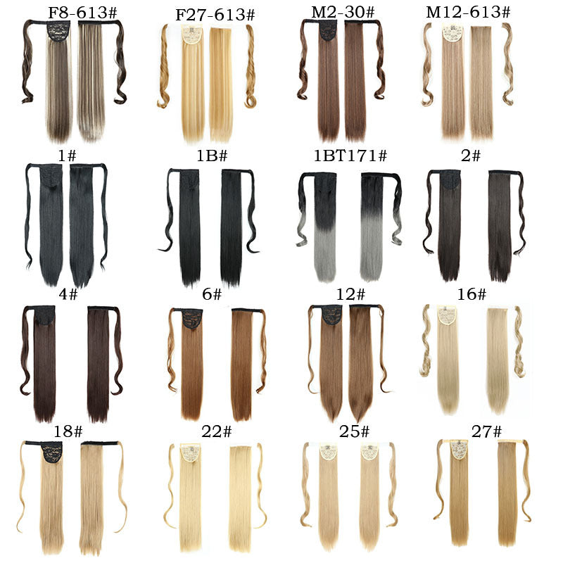 Long Straight Synthetic Hair Velcro Ponytail - Multiple Colors
