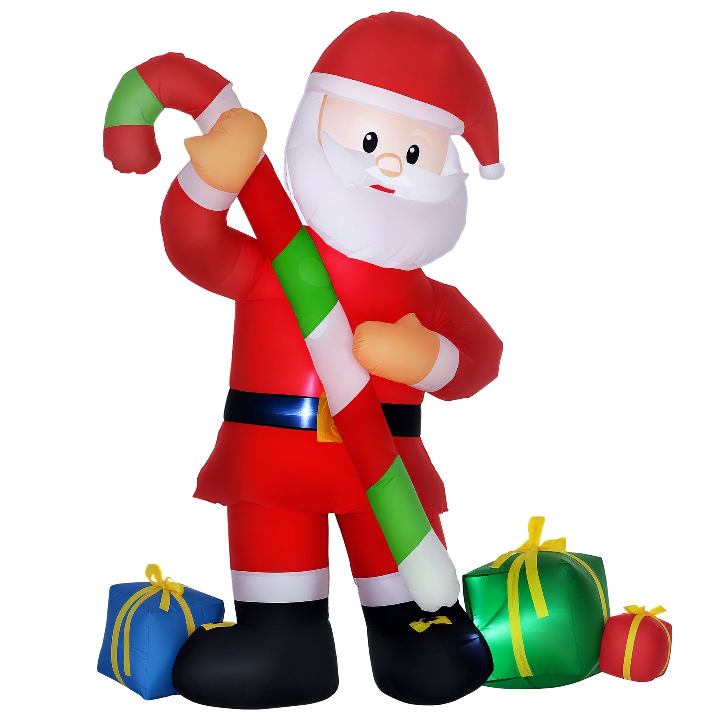 6ft Inflatable Santa Claus with Candy Cane - Christmas Yard Decor