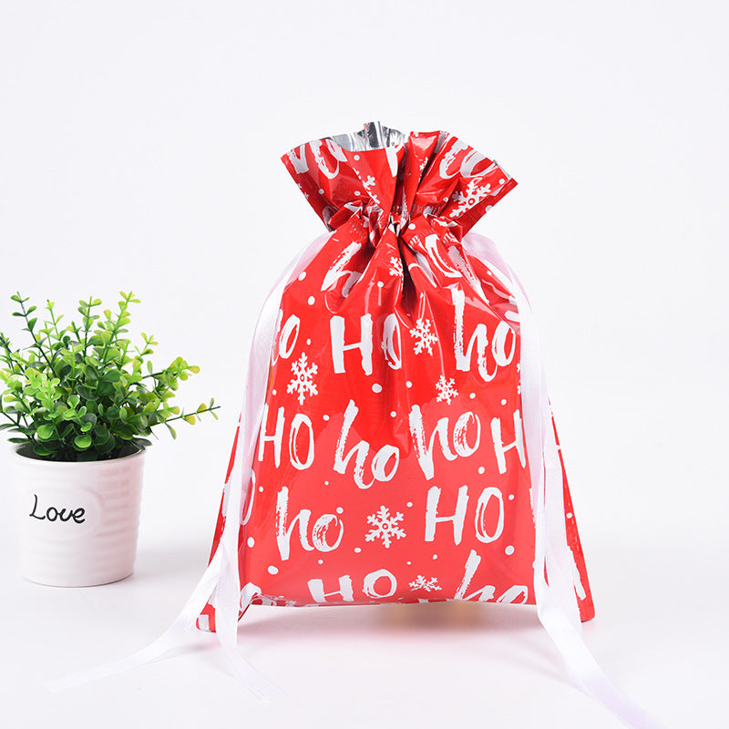 Festive Aluminum Foil Gift Bags for Christmas & New Year Party Packaging