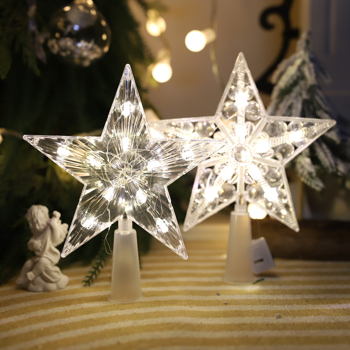 Christmas Tree Topper Star Luminous Light with Multiple Color Options