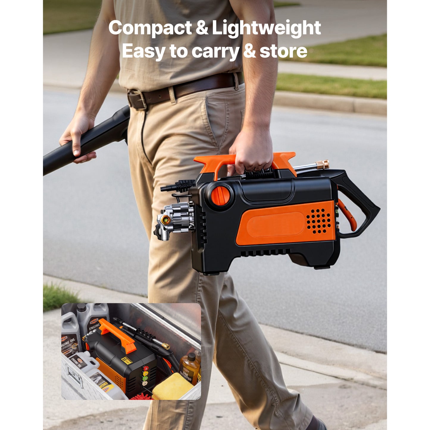 Electric Pressure Washer 1958 Max PSI 2.5 Max GPM Portable Power Cleaner for Cars & Driveways