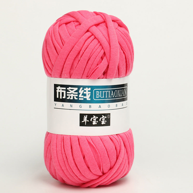 DIY Wool Woven Bag Material Kit - Coarse Wool Ball & Cloth Strips, Multiple Colors