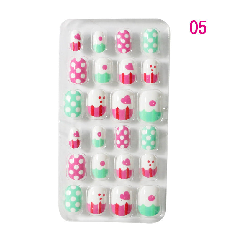 Children's Nail Art Stickers Patch Set - 24-Piece Kids Nail Tips