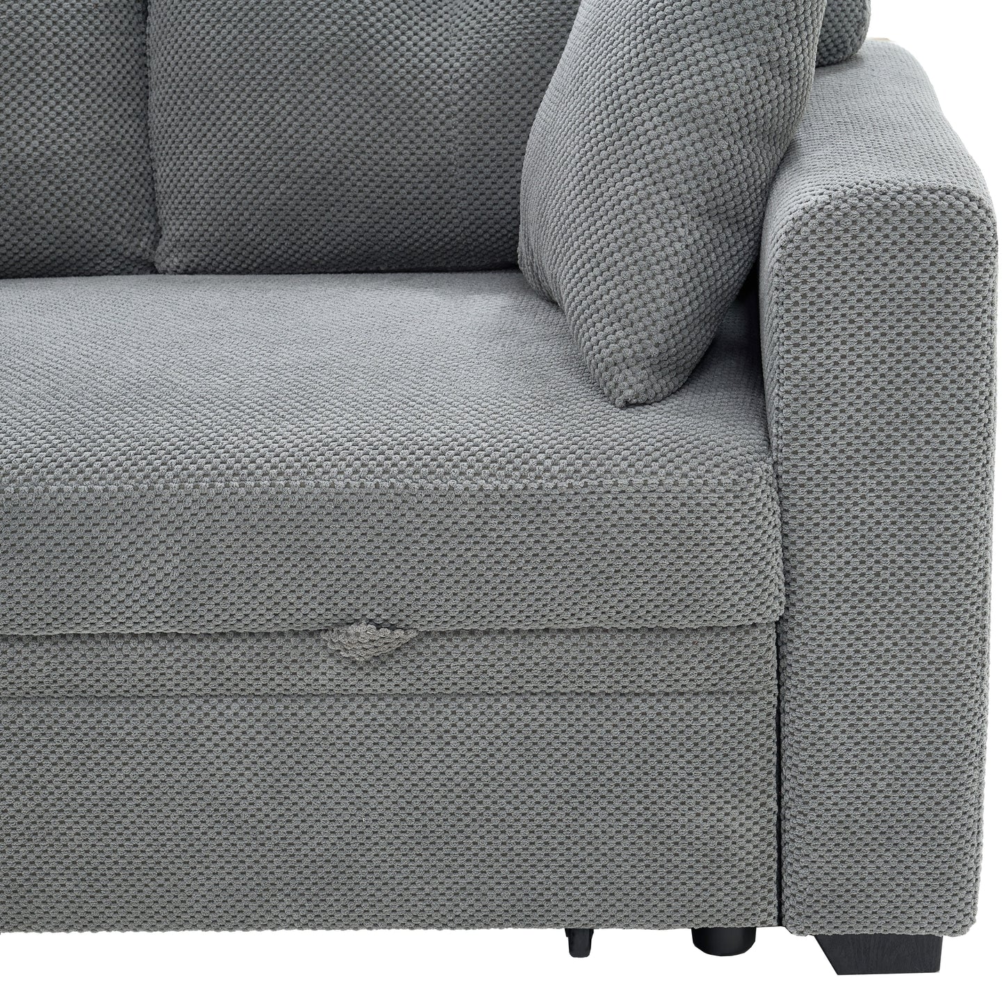 Light Gray Sectional Sofa Bed with Reversible Chaise & Storage