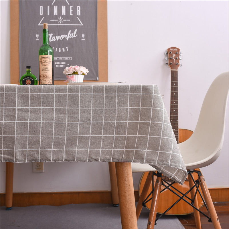 Checkered Tablecloth - Gray, Black & White Modern Rectangular Cover, Multiple Sizes