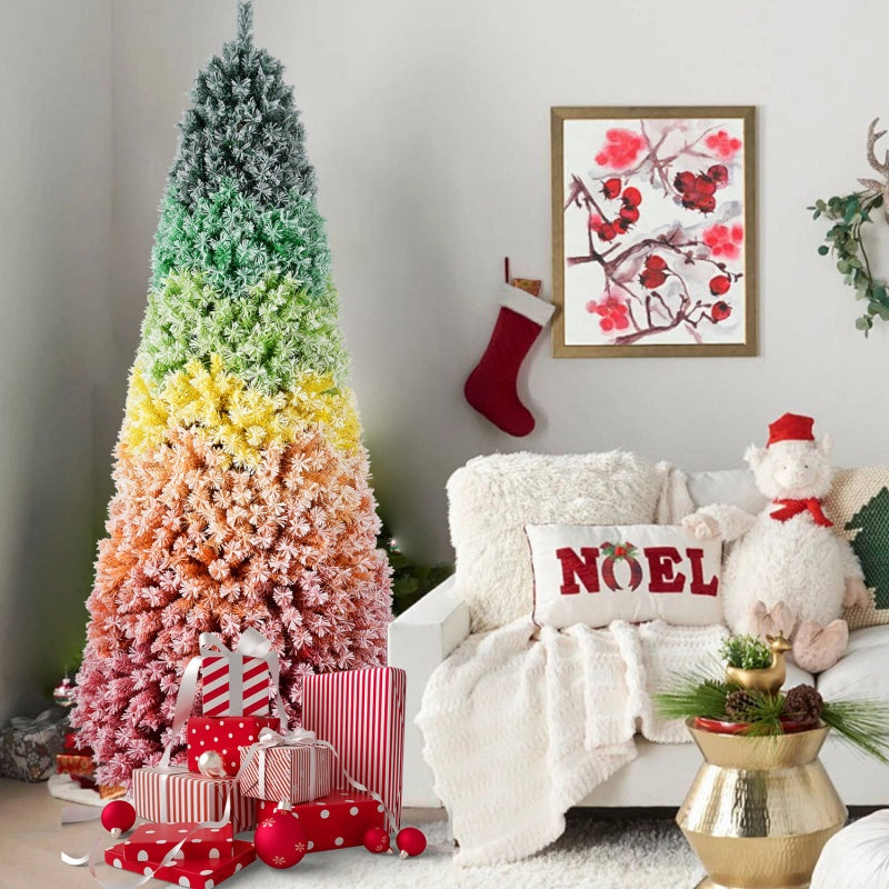 Artificial Rainbow Christmas Tree - Multiple Heights, PVC Tips