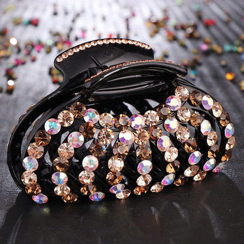 Large Female Rhinestone Hairpin - Korean Style Geometric Hair Accessory