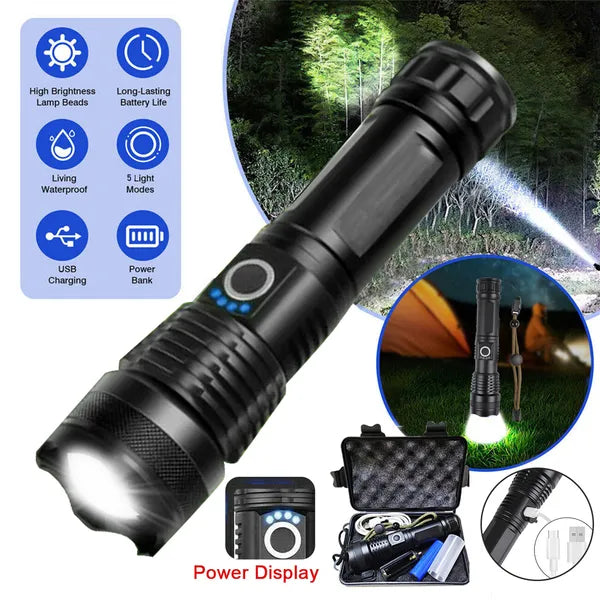Rechargeable 9900000LM Ultra Bright LED Tactical Flashlight
