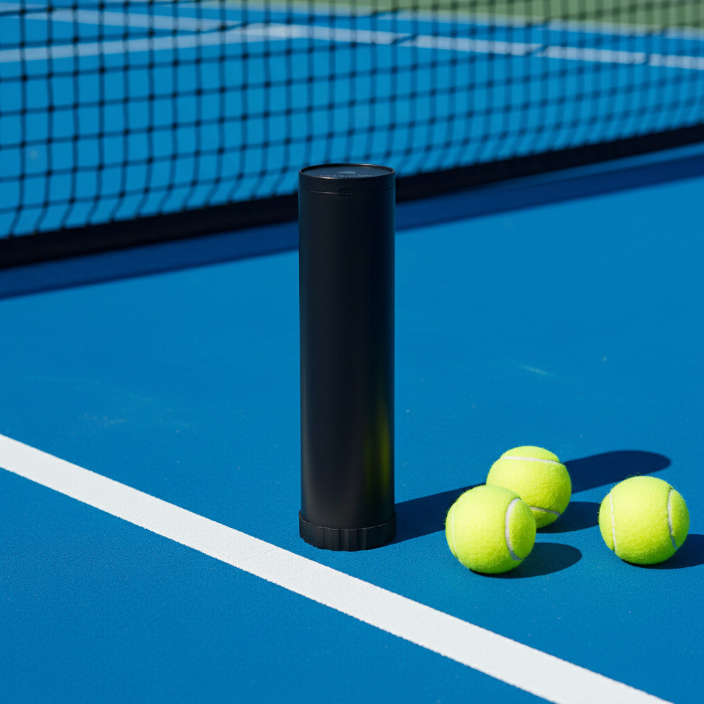 Pressure Tennis Ball Storage Canister - Black, 8.5cm Diameter, 32.5cm Height