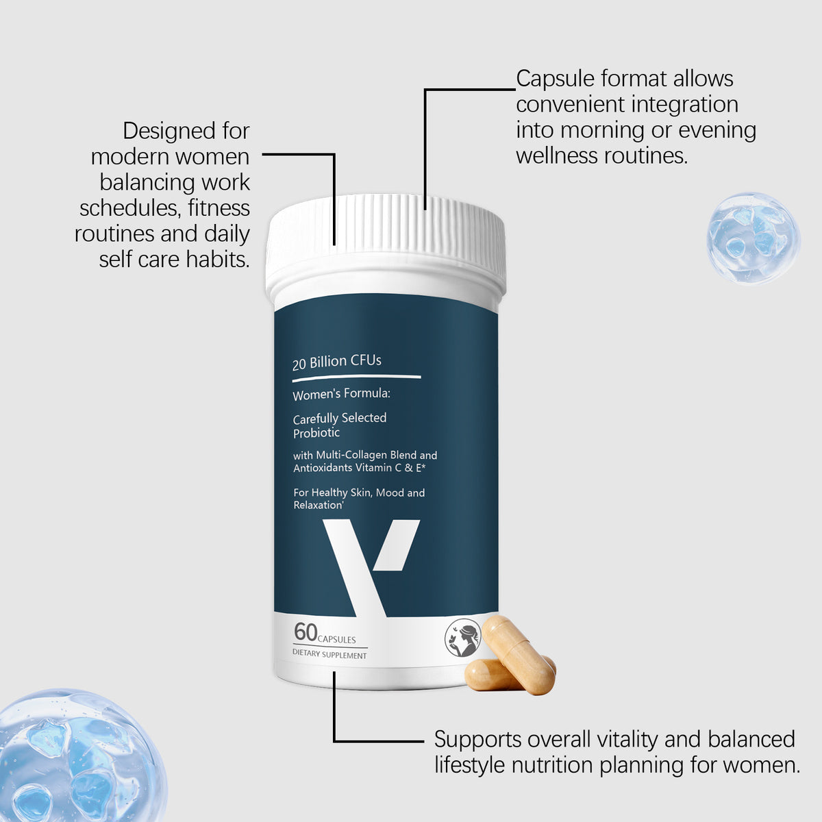 Women's Vitality Skin Care Capsules - 60 Count