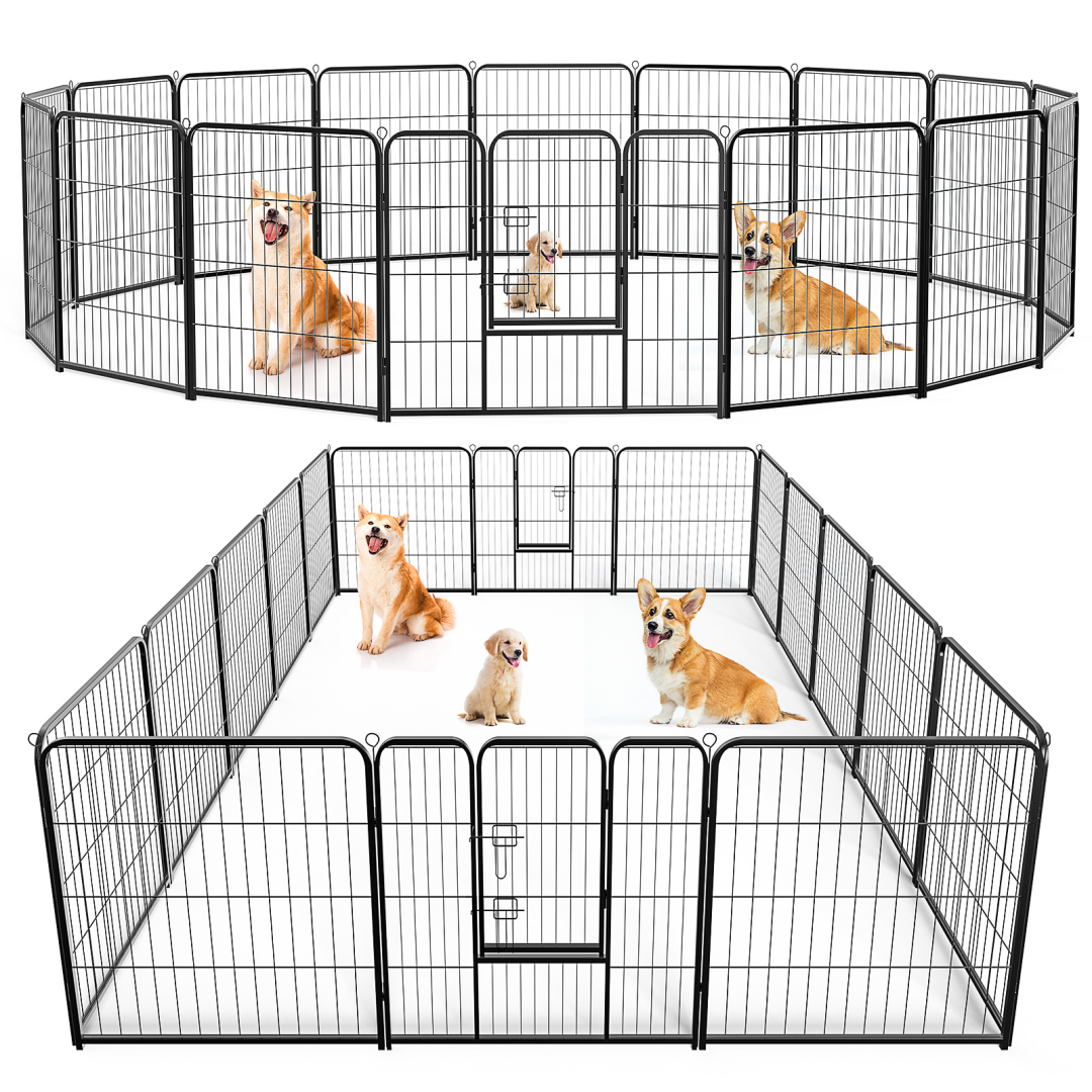 Indoor Outdoor Metal Dog Playpen Fence with Door - Multiple Sizes & Configurations