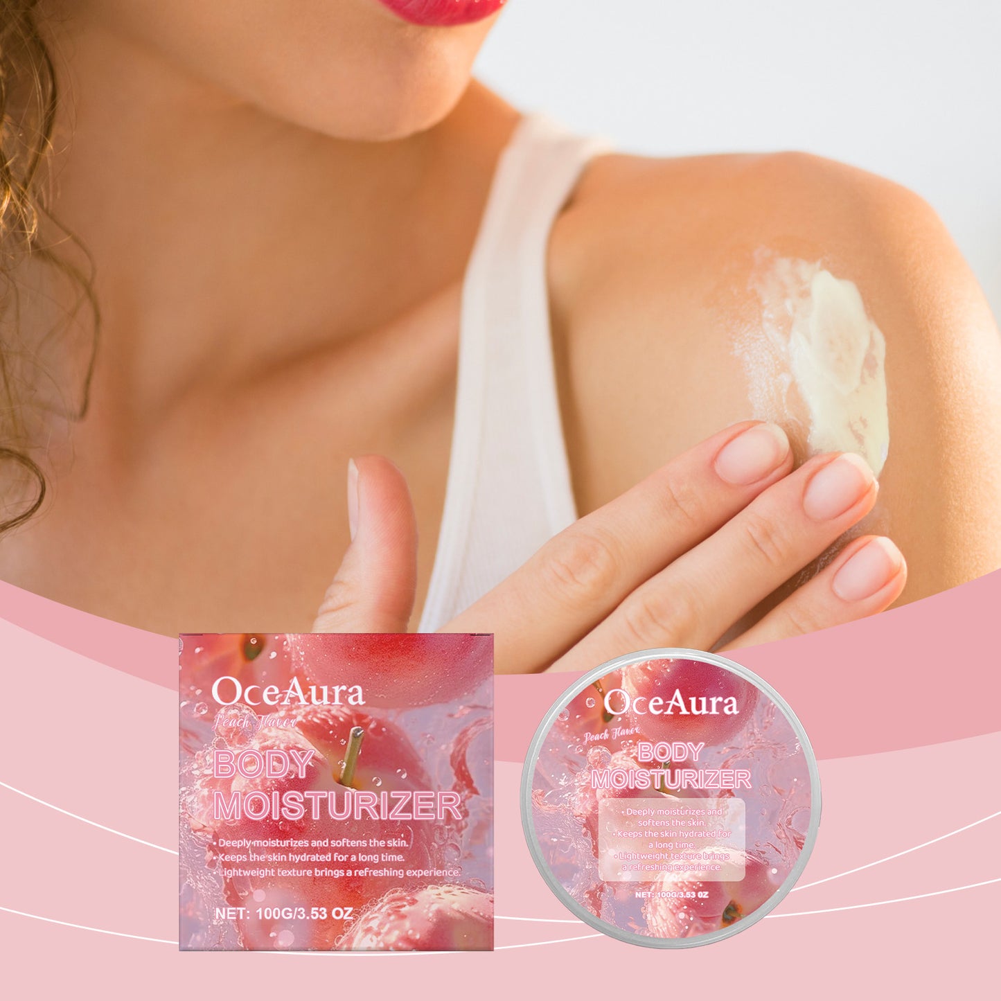 Peach Hydrating Body Cream - Moisturizing & Firming Skin Treatment