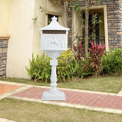 Heavy Duty Cast Aluminum Mailbox with Lock - Multiple Colors