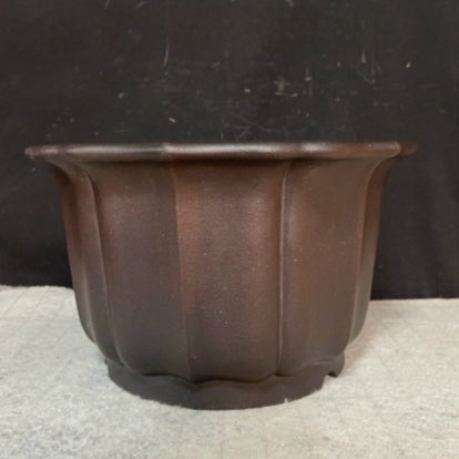 Purple Clay Flower Pot Floor-Standing Garden Planter 30x17cm Handmade