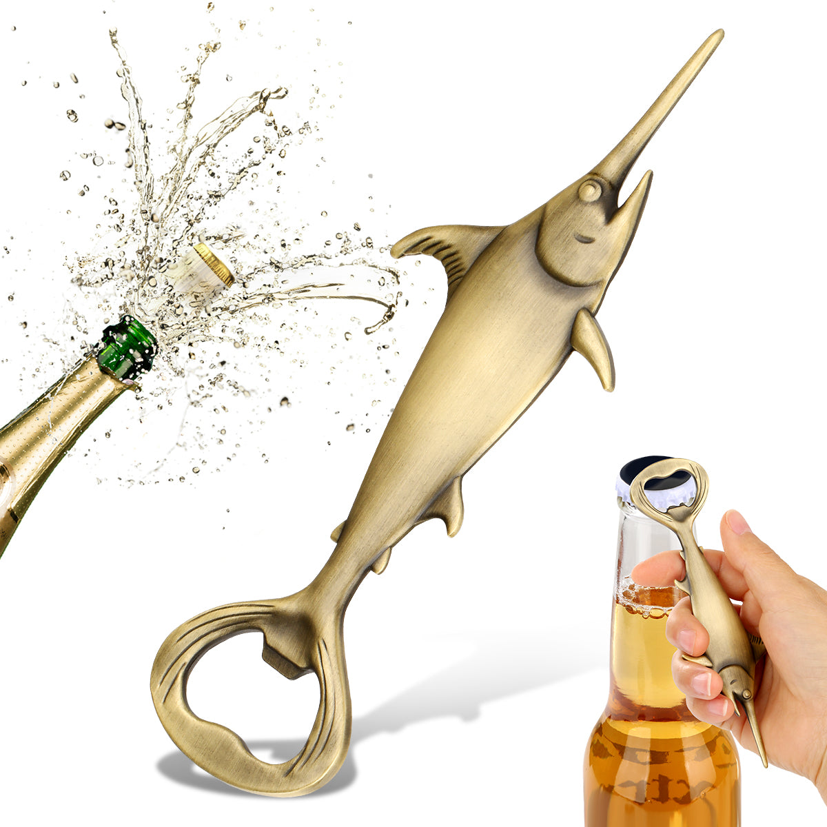 Swordfish Handle Metal Beer Bottle Opener - Retro Kitchen Tool